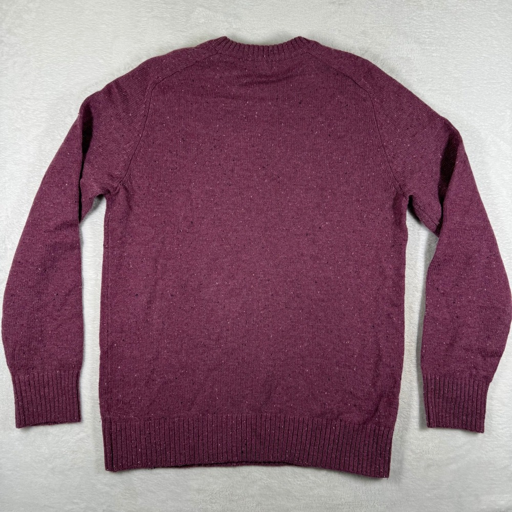 HM Mens Crewneck Sweater Burgundy Donegal Speckled Wool Blend Medium 0696435 8 - Picture 6 of 7
